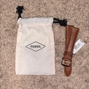 Fossil 18MM Brown Leather Watch Band